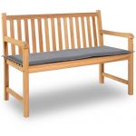 VidaXL Coussin de banc de jardin Gris 120 x 50 x 3 cm