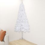 VidaXL Sapin de Noël artificiel d'angle Blanc 240 cm PVC