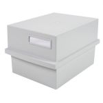Exacompta 56240D - Boîte K pour 600 fiches A6 paysage, coloris gris lumière