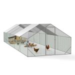Idmarket Enclos Poulailler 30m² Parc Grillagé 10 X 3 M Acier Galvanisé