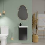 Cersanit Meuble lave-mains - 40x22cm - Gain de place - Gris anthracite mat