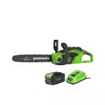 Greenworks Tronçonneuse Brushless 40V - 35 cm - 1 batterie 4.0 Ah - 1 chargeur - GD40CS15K4
