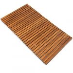 Deuba Tapis de Bain Anti-dérapants Pieds en Caoutchouc - Bois d'acacia huilé résistant
