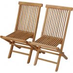 Happy Garden Lot de 2 chaises de jardin en teck LOMBOK