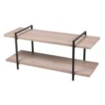 Urban living Meuble TV industriel en bois et m&eacute;tal Dock - L. 120 x H. 55 cm - Noir