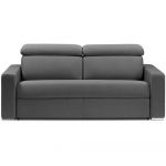 Inside75 Canapé convertible PASSION matelas 15cm système rapid'express sommier lattes 140cm tissu microfibre graphite