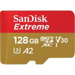 Sandisk Extreme microSDXC UHS-I U3 V30 128 Go + Adaptateur SD