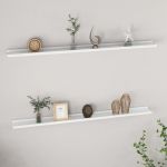 VidaXL ?tag?res murales 2 pcs Blanc 115x9x3 cm