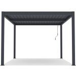 Habitat et Jardin Pergola bioclimatique Windsor en aluminium avec led 3 x 4 - Gris