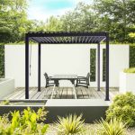 Alice's Garden Pergola Bioclimatique gris anthracite – Triomphe – 300x300cm, aluminium, à lames orientables