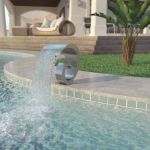 VidaXL Fontaine d'Etang Fontaine de Piscine Cascade de Bassin Fontaine de Bassin Jardin Patio Extérieur Acier Inoxydable 50x30x53 cm Argenté