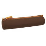 Rhodia Rama trousse ronde simili cuir italien 5x21,5 cm - Bronze - Lot de 3