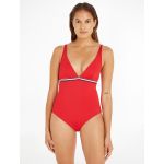 Tommy Hilfiger Maillot de bain 1 pi&egrave;ce d&eacute;collet&eacute; plongeant Rouge - Taille XS;S