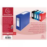 Exacompta Lot de 10 boîtes de classement à pression dos 100mm - A4 - Bleu - 59932E