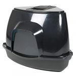 Ebi Bac à Litière d'angle Prism, 60 Zen Series M - 38x56x40cm Noir, avec Pieds antidérapants, avec Porte Noire Semi-Transparente et poignée, Filtre à Charbon Qui absorbe Les odeurs, en Plastique