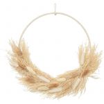 Atmosphera Couronne de Fleurs Séchées Beige et Blanc D 36cm