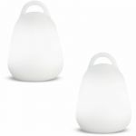 Lumisky Lot de 2 Baladeuses sans fil waterproof et flottante LED blanc/multicolore dimmable LIBERTY C25 H24cm avec télécommande et socle à induction
