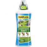 Algoflash Engrais Liquide Gazon 3 Actions, Utilisable en Agriculture Biologique, A diluer, Pour 100 m&sup2;, 1 L, ALGAZBIO1000