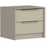 Cotecosy Table de chevet 2 tiroirs Eurybie Beige - Beige