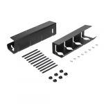 Emuca Lot de 2 Chemin de câbles sous le bureau, Longueur 430 mm, Acier, Peint en noir