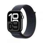 Apple Watch Series 10 GPS + Cellular 46mm Boîtier en Aluminium Noir de Jais avec Boucle Sport Encre Violette
