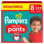 Pampers Couches culottes Baby-Dry Pants taille 8 extra large 19 kg+ pack mensuel 1x117 pièces
