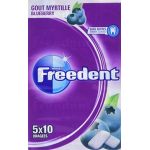 Freedent Chewing-gum sans sucres au goût myrtille - Multipack de 5 étuis de 10 dragées, 70g