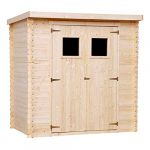 TIMBELA M311 Abri de Jardin en Bois Exterieur Chalet en Pin/d'épicéa Toit Plat 130 x 200 cm/2 22m2