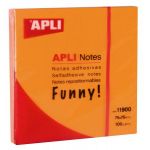 APLI 11900 - Bloc de 100 notes adhésives 75x75 orange vif