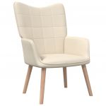 VidaXL Chaise de relaxation 62x68,5x96 cm Cr&egrave;me Tissu