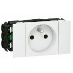 Legrand Prise 2P+T Mosaic surface - Pour goulotte - Clippage direct - Blanc