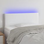 VidaXL Tête de lit à LED Blanc 100x5x78/88 cm Similicuir