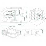 Distribain Baignoire Baln&eacute;o asym&eacute;trique VULCANO-D 55 jets