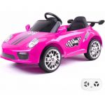 Kijana Porsche Style Voiture électrique Enfant,3 jusqu'a 6 ans, 12V Moteur, MP3, Sieges en Cuir, Lumieres, Avec Télécommande, Rose