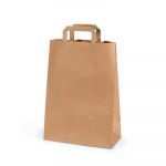 Sac kraft à poignées plates l 22 x H 28 x soufflet 10 cm Brun (carton 250 unités)