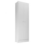 Armoire Multifonctions Blanche 2 portes 5 Niches L 63 H 180 P 35 cm
