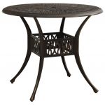 VidaXL Table de jardin Bronze 90x90x74 cm Aluminium coulé