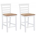 VidaXL Chaises de bar 2 pcs Blanc Tissu