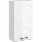 Armoire haute murale de salle de bain ou WC - placard porte 2 étagères - dim. 41L x 18l x 52H cm - MDF blanc mat laqué