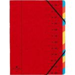 Exacompta 54125E - Trieur agraf&eacute; NATURE FUTURE, 12 compartiments, coloris rouge