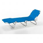 Beach and Garden Design Lit de plage pliant bain de soleil transat plage aluminium VERONA | Bleu