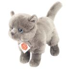 Hermann Teddy Chat Kart&auml;user debout Peluche Gris fonc&eacute; 20 cm