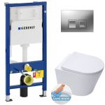 Geberit Pack WC b&acirc;ti-support Duofix UP100 + Cuvette Infinitio sans bride fixations invisibles + Plaque chrome (InfinitioGeb2)