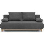 Unknown Banquette convertible 3 places MIKA - Tissu gris - Coffre de rangement - L 192 x H 84 x P 93 cm