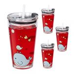 Relaxdays 4x verres pour enfant motif de baleine - 10044959-0