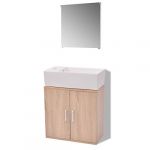 VidaXL Meubles de salle de bains trois pièces Beige