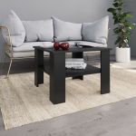 VidaXL Table basse Noir 60 x 60 x 42 cm Agglom&eacute;r&eacute;