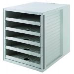 Han 14018-18 - Module de classement SCHRANK-SET Karma, 5 tiroirs, en PS, coloris gris