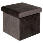 Pouf pliant velours Jamy Gris