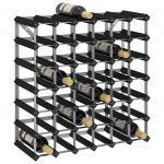 VidaXL Casier à bouteilles pour 42 bouteilles Noir Bois de pin solide